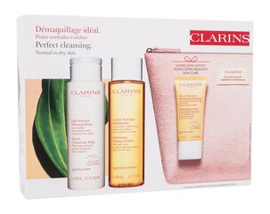 Komplekts Clarins Cleansing: pieniņš, 200 ml + toniks, 200 ml + tīrīšanas putas, 30 ml + kosmētikas somiņa cena un informācija | Sejas ādas kopšana | 220.lv