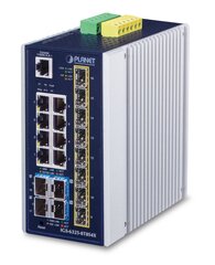 PLANET IP30 Industrial L3 8-Port Managed Gigabit Ethernet (10/100/1000) Blue, White цена и информация | Коммутаторы (Switch) | 220.lv