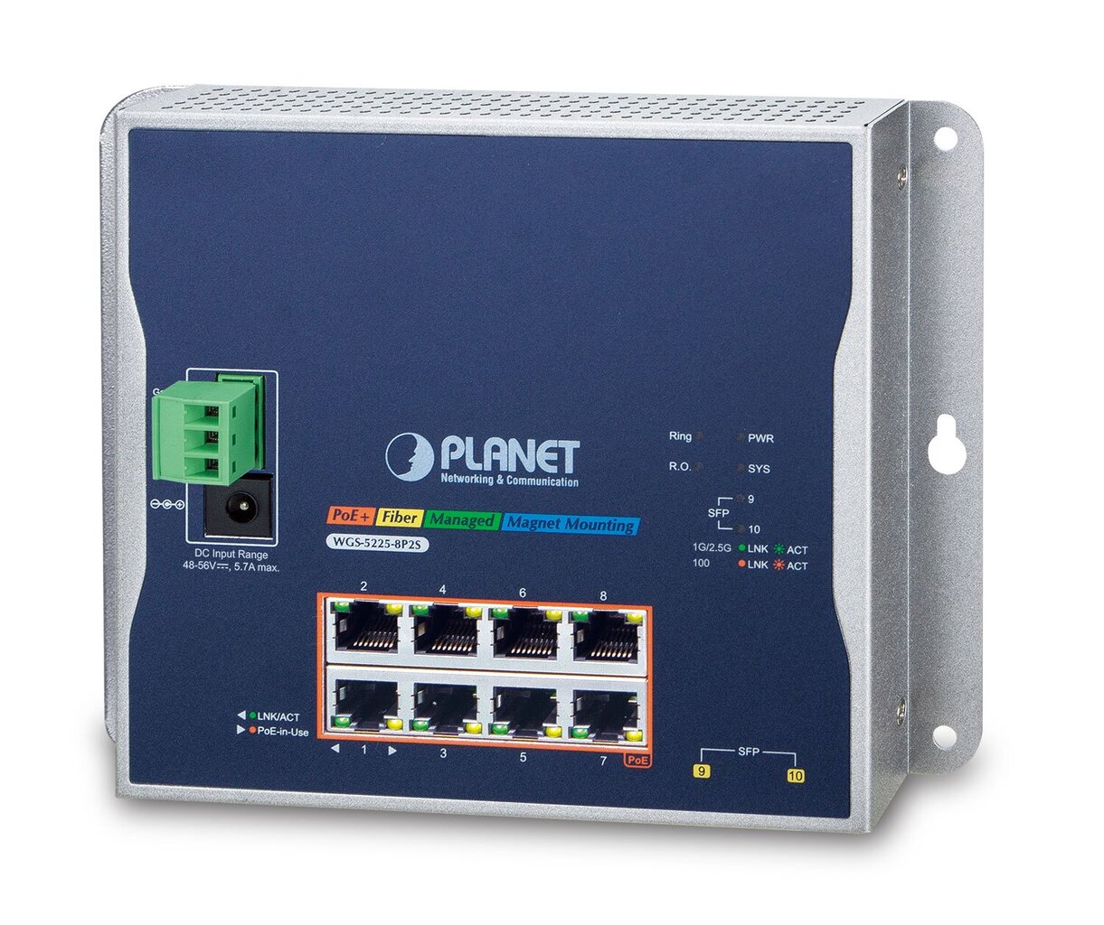 PLANET WGS-5225-8P2S network switch Managed L2+/L4 Gigabit