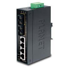 PLANET ISW-621 slēdzzis Unmanaged L2 Fast Ethernet (10/100), melns cena un informācija | Komutatori (Switch) | 220.lv
