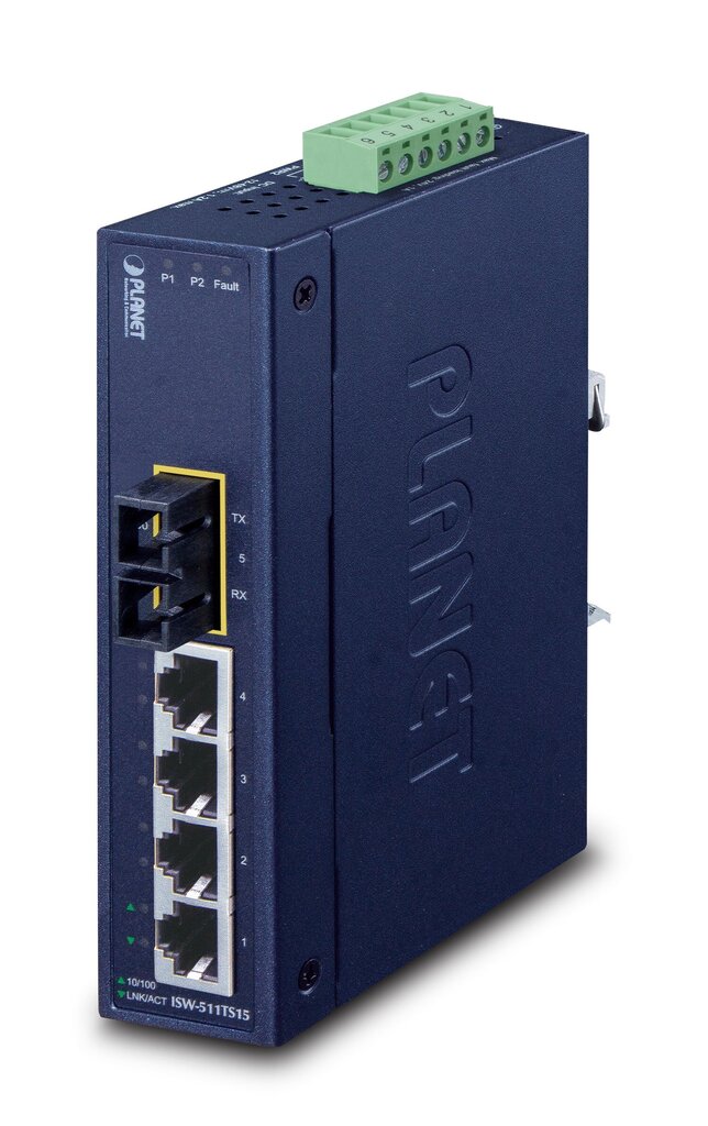 PLANET ISW-511TS15 slēdzis Unmanaged L2 Fast Ethernet (10/100), zils cena un informācija | Komutatori (Switch) | 220.lv