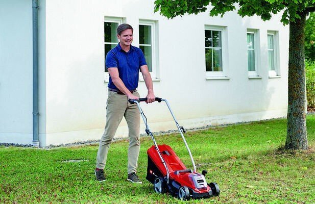 Einhell GE-CM 18/33 Li-Solo zāles pļāvējs, sarkans, melns cena un informācija | Zāles pļāvēji | 220.lv