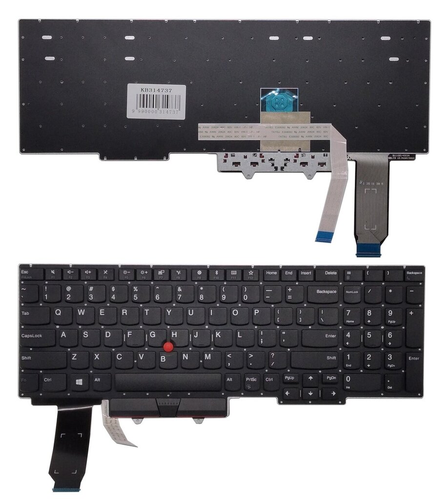 Tastatūra LENOVO Thinkpad E15 Gen 2, ar trackpoint, ASV cena un informācija | Komponentu piederumi | 220.lv