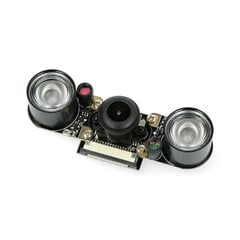 5 Mpx Pi Supply Night Vision Fisheye fotoaparāts, piemērots Raspberry Pi cena un informācija | Atvērtā koda elektronika | 220.lv