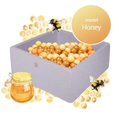 MeowBaby® Bestsellers kvadrātveida bumbiņu baseins ar bumbiņām - Honey modelis 300 gab. cena un informācija | Rotaļlietas zīdaiņiem | 220.lv