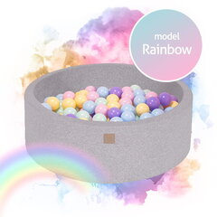 MeowBaby® Modelis Rainbow Dry Ball Baseina bumbiņas vanna 250 gab., apaļas, gatavs komplekts cena un informācija | Rotaļlietas zīdaiņiem | 220.lv