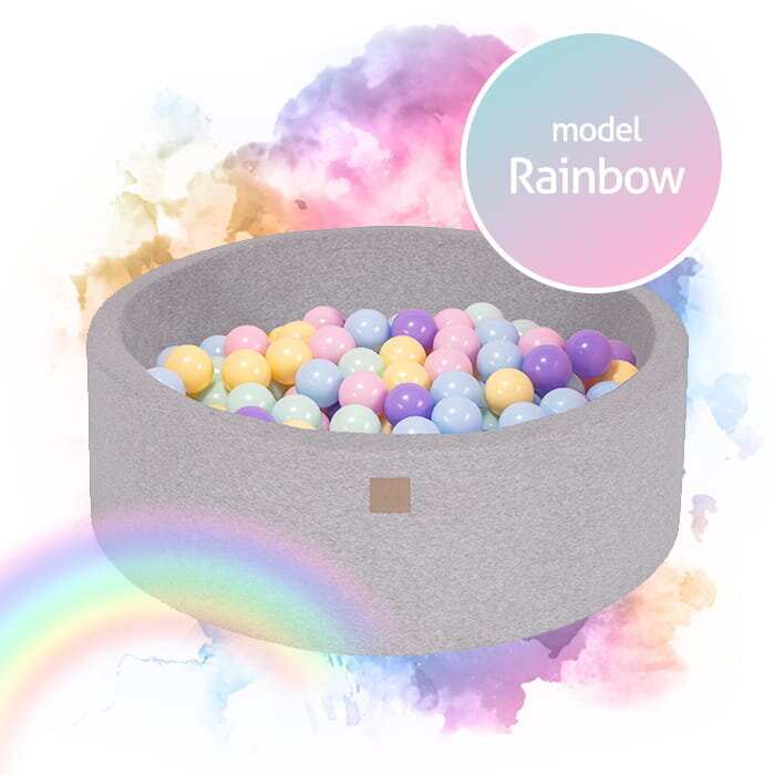 MeowBaby® Modelis Rainbow Dry Ball Baseina bumbiņas vanna 250 gab., apaļas, gatavs komplekts цена и информация | Rotaļlietas zīdaiņiem | 220.lv