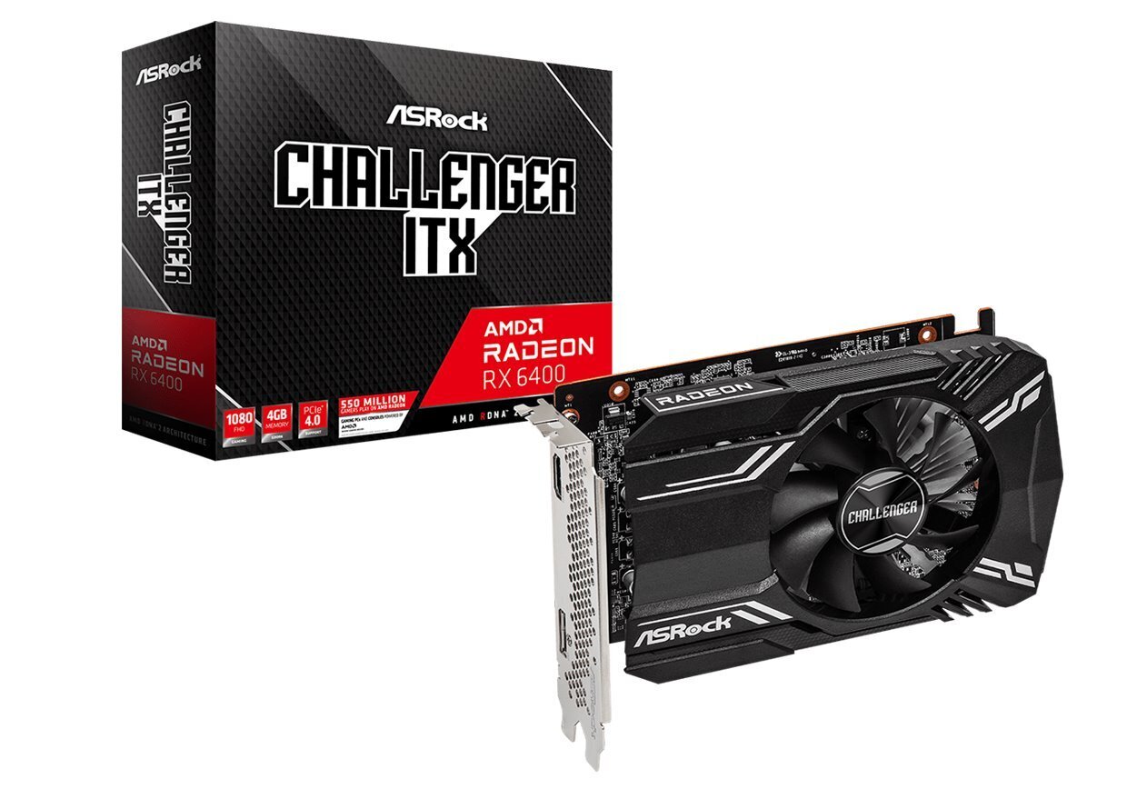 Videokarte Asrock RX 6400 Challenger ITX 4G цена и информация | Videokartes (GPU) | 220.lv