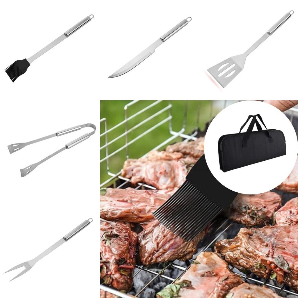 Grilēšanas instrumenti, BBQ grila komplekts (9 gabali) cena un informācija | Grila, barbekjū piederumi un aksesuāri | 220.lv