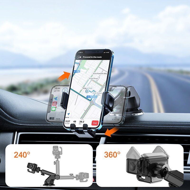 Joyroom mechanical car cockpit holder black (JR-ZS283) cena un informācija | Auto turētāji | 220.lv