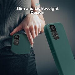 Moozy Lifestyle telefona vāciņš saderīgs ar Xiaomi Redmi Note 11, Xiaomi Redmi Note 11S – augstvērtīga silikona apvalks ar matētu virsmu un mīkstu mikrošķiedras oderi, Tumši zaļš cena un informācija | Telefonu vāciņi, maciņi | 220.lv