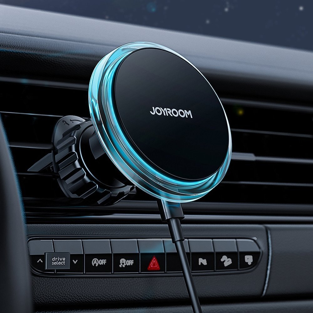 Joyroom Car Holder Qi Wireless Induction Charger 15W (MagSafe for iPhone Compatible) for Ventilation Grille Silver (JR-ZS291) cena un informācija | Auto turētāji | 220.lv