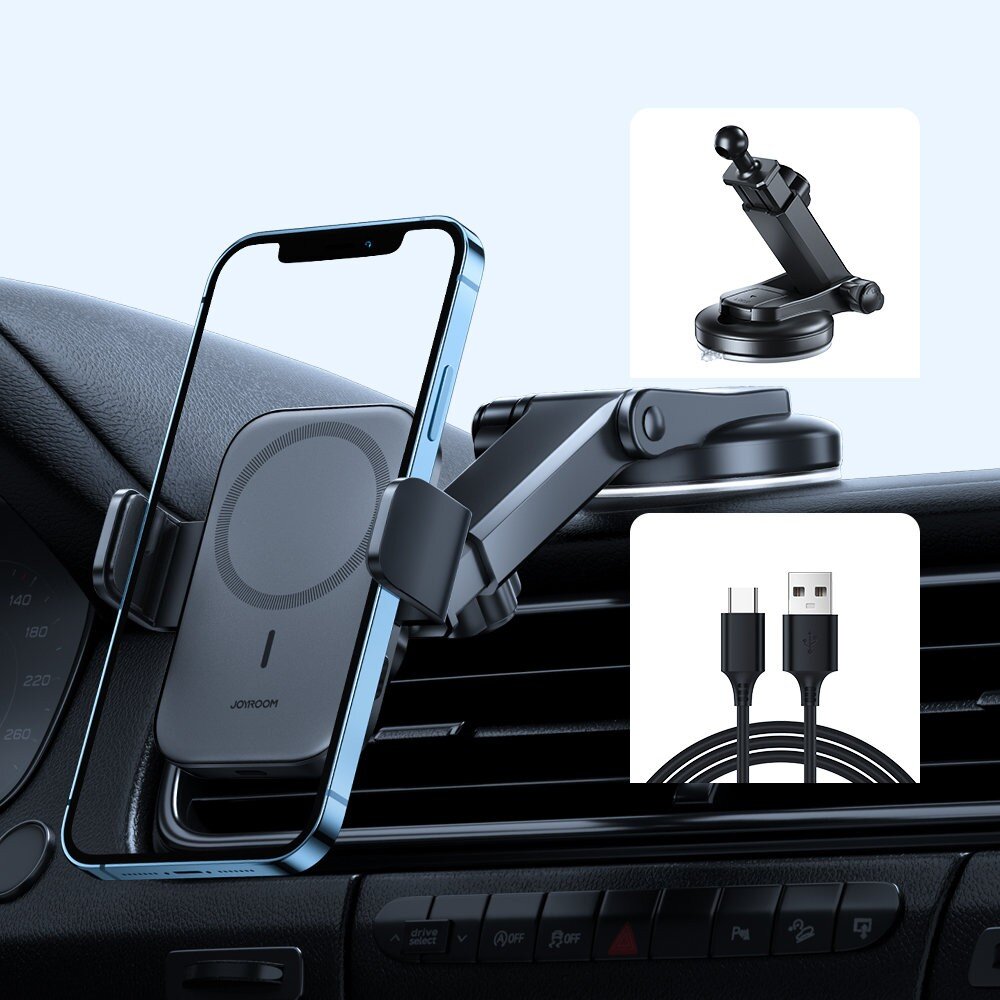 Joyroom Car Holder Qi Wireless Induction Charger 15W (MagSafe Compatible for iPhone) for Air Vent (JR-ZS295) cena un informācija | Auto turētāji | 220.lv