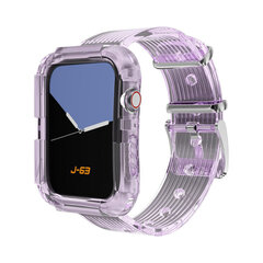 Противоударный чехол-ремешок Transparent для Apple Watch — Пурпурный 44mm цена и информация | Аксессуары для смарт-часов и браслетов | 220.lv