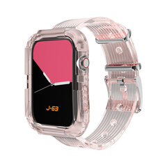 Противоударный чехол-ремешок Transparent для Apple Watch — Розовый 44mm цена и информация | Аксессуары для смарт-часов и браслетов | 220.lv