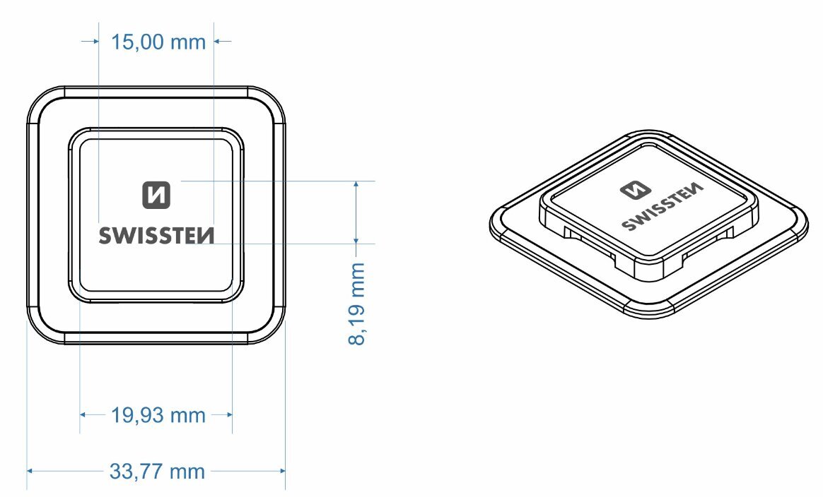 Swissten Adapter for easy Lock / Līmējošā Plāksne Viedtālruņa Piestiprināšanai cena un informācija | Auto turētāji | 220.lv