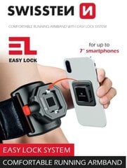 Swissten Quick Connect Armband / Rokas Telefona Turētājs 4 - 6.8 collas cena un informācija | Auto turētāji | 220.lv
