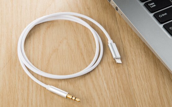 AUX Lightning mini Jack 3,5 mm kabelis iPhone iPad 1M cena un informācija | Savienotājkabeļi | 220.lv