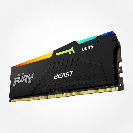 Kingston Fury Beast RGB 32 Kit (16GBx2) GB, DDR5, 4800 MHz, PC/server, Registered No, ECC No, 2x16 GB cena un informācija | Operatīvā atmiņa (RAM) | 220.lv