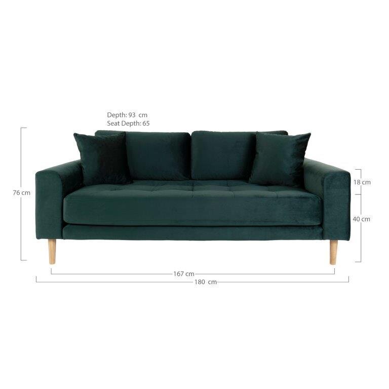 Dīvāns Lido, tumši zaļš cena un informācija | Dīvāni | 220.lv