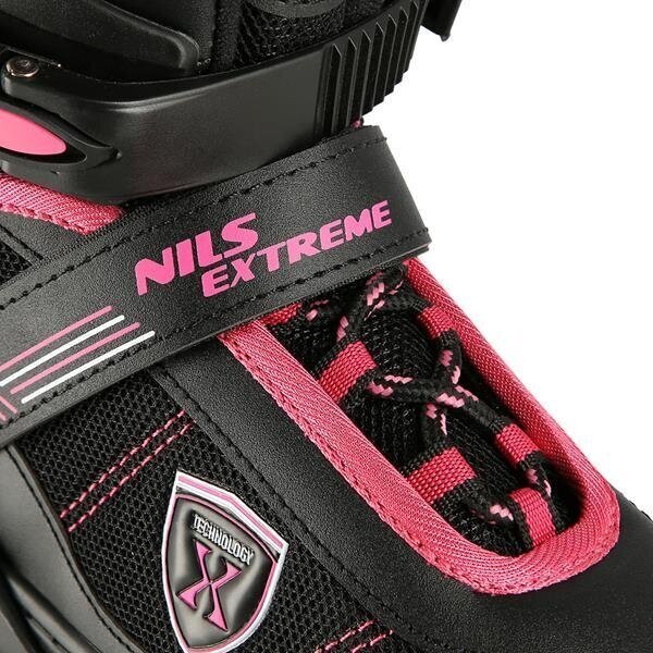 Regulējama izmēra skrituļslidas Nils Extreme NA19088, melnas/rozā cena un informācija | Skrituļslidas | 220.lv