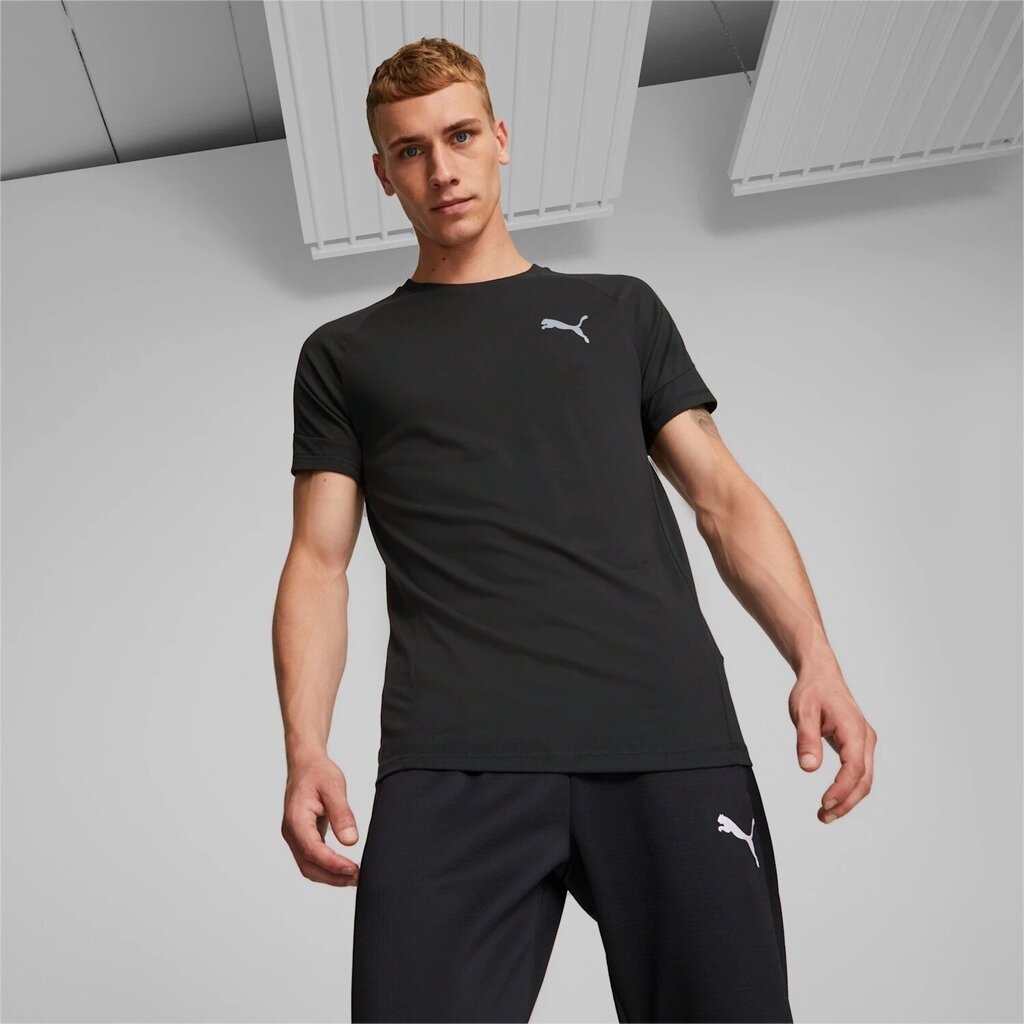 Puma vīriešu T-krekls Evostripe 849913*01, melns cena un informācija | Vīriešu T-krekli | 220.lv