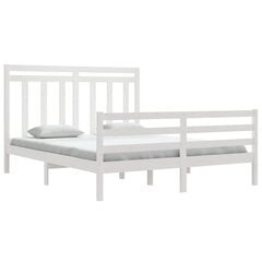 vidaXL gultas rāmis, balts, masīvkoks, 160x200 cm cena un informācija | Gultas | 220.lv