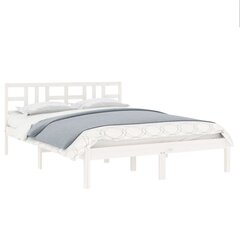 vidaXL gultas rāmis, balts, masīvkoks, 180x200 cm, 6FT, King izmērs цена и информация | Кровати | 220.lv