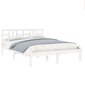 vidaXL gultas rāmis, balts, masīvkoks, 180x200 cm, 6FT, King izmērs cena un informācija | Gultas | 220.lv