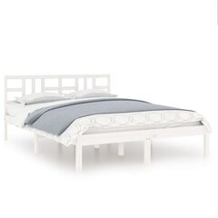 vidaXL gultas rāmis, balts, masīvkoks, 180x200 cm, 6FT, King izmērs цена и информация | Кровати | 220.lv