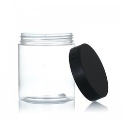 Прозрачная баночка с черной крышкой, 150 мл (4 шт.) цена и информация | Посуда для хранения еды | 220.lv