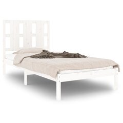 Каркас кровати, белый, 75x190см, массив дерева, односпальный цена и информация | Кровати | 220.lv