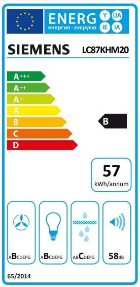 Siemens LC87KHM20 cena un informācija | Tvaika nosūcēji | 220.lv