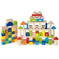Разноцветные деревянные блоки, 100 шт. цена и информация | Развивающие игрушки | 220.lv