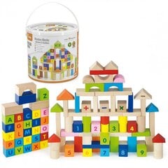 Разноцветные деревянные блоки, 100 шт. цена и информация | Развивающие игрушки | 220.lv