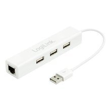 Logilink UA0174 USB HUB + Ethernet ports цена и информация | Кабели и провода | 220.lv