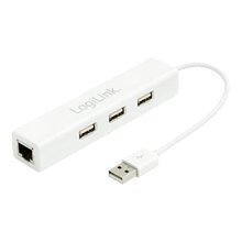 Logilink UA0174 USB HUB + Ethernet ports цена и информация | Kabeļi un vadi | 220.lv