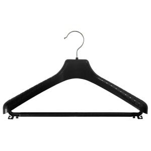 Plats pakaramais ar šķērsstieni un āķiem virsdrēbēm 38 cm, melns cena un informācija | Pakaramie un apģērbu maisi | 220.lv