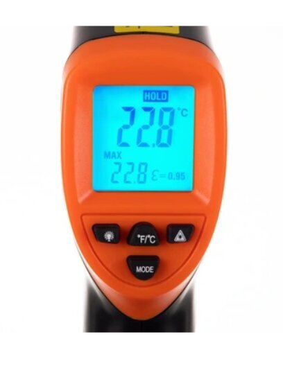 Lāzera pirometrs - bezkontakta termometrs -50 + 500 °C cena un informācija | Meteostacijas, āra termometri | 220.lv