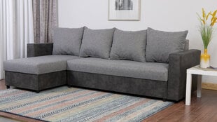 Stūra dīvāns - gulta "Lugan Plus", gaiši pelēks/kombinēts cena un informācija | Stūra dīvāni | 220.lv