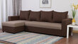 Stūra dīvāns - gulta "Lugan Plus", brūns/kombinēts cena un informācija | Stūra dīvāni | 220.lv