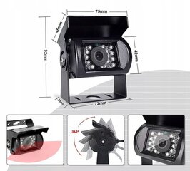 ATPAKAĻSKATA KAMERA AUTOMAŠĪNAI 18IR MONITOR 7 TIR BUS 15m 12V / 24V цена и информация | Авто принадлежности | 220.lv