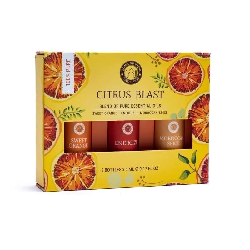 Ēterisko eļļu komplekts Song of India Citrus Blast, 3x5 ml cena un informācija | Ēteriskās eļļas, kosmētiskās eļļas, hidrolāti | 220.lv