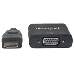 Manhattan, HDMI/VGA, 30 cm цена и информация | Адаптеры и USB разветвители | 220.lv