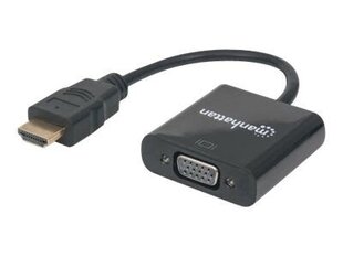 Manhattan, HDMI/VGA, 30 cm цена и информация | Адаптеры и USB разветвители | 220.lv