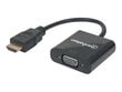 Manhattan, HDMI/VGA, 30 cm cena un informācija | Adapteri un USB centrmezgli | 220.lv