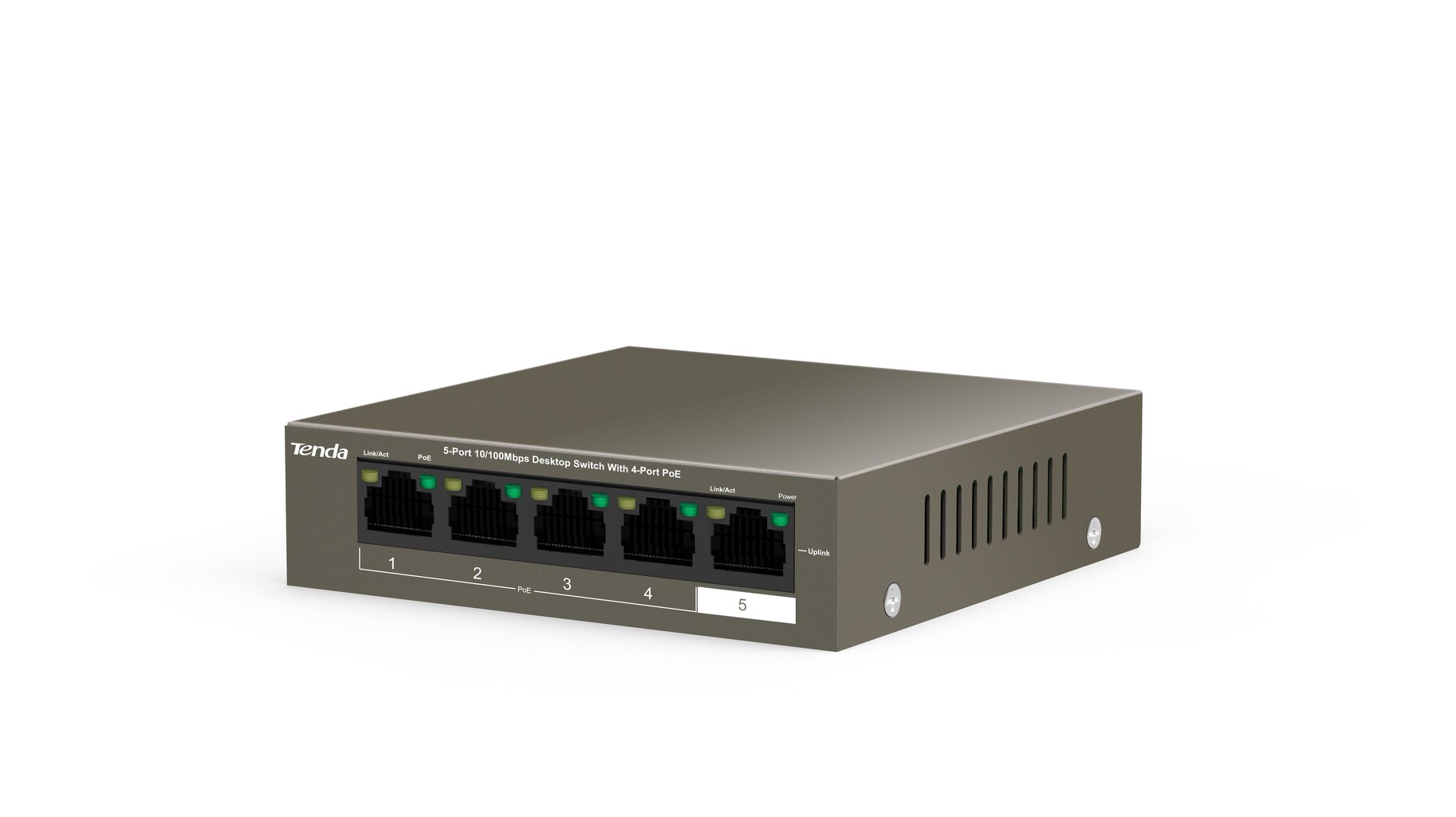 Tenda TEF1105P-4-63W-EU network switch Fast Ethernet (10/100) Power over Ethernet (PoE) Black cena un informācija | Komutatori (Switch) | 220.lv