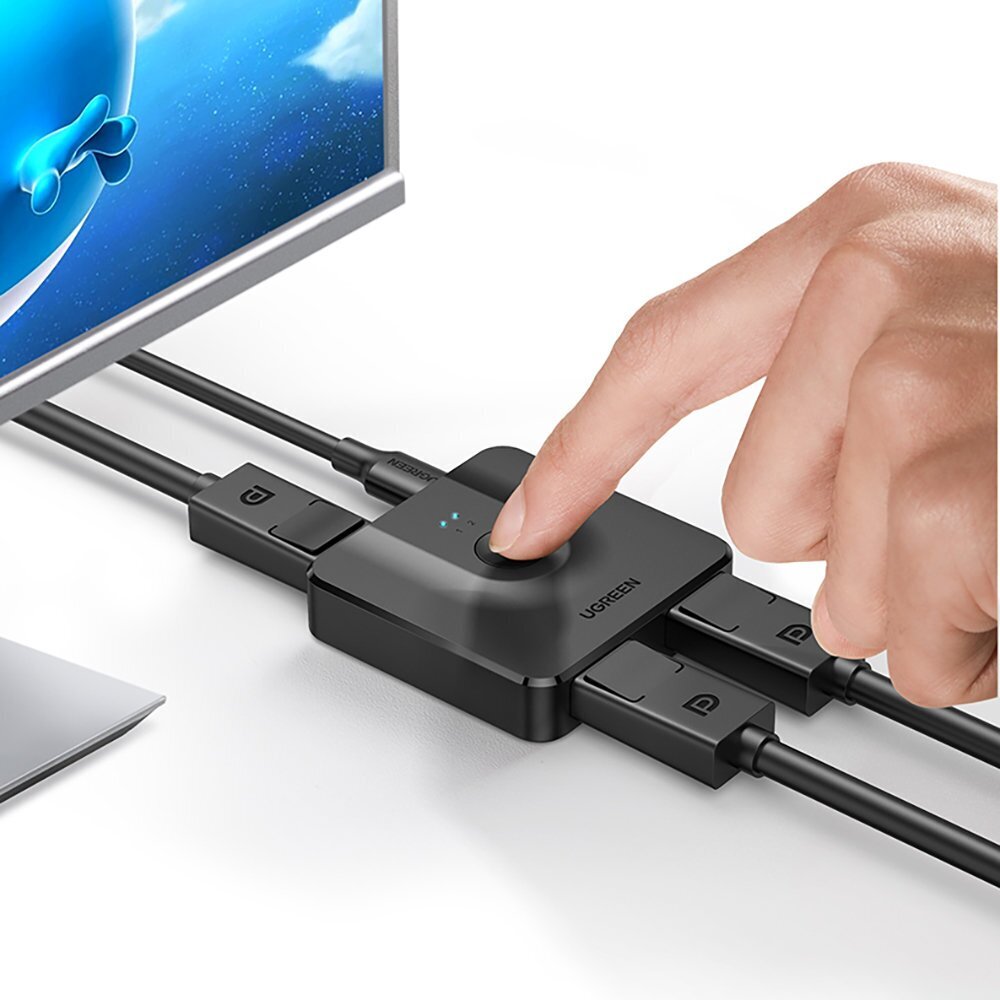 Divvirzienu slēdzis, Ugreen CM430 DisplayPort, melns cena un informācija | Adapteri un USB centrmezgli | 220.lv