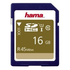 Hama 16GB SDHC memory card Class 10 cena un informācija | Atmiņas kartes fotokamerām | 220.lv