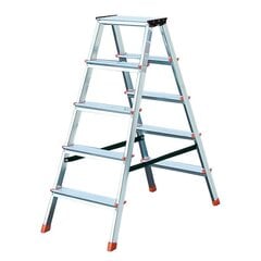 Krause Dopplo double-sided step ladder silver цена и информация | Стремянки | 220.lv